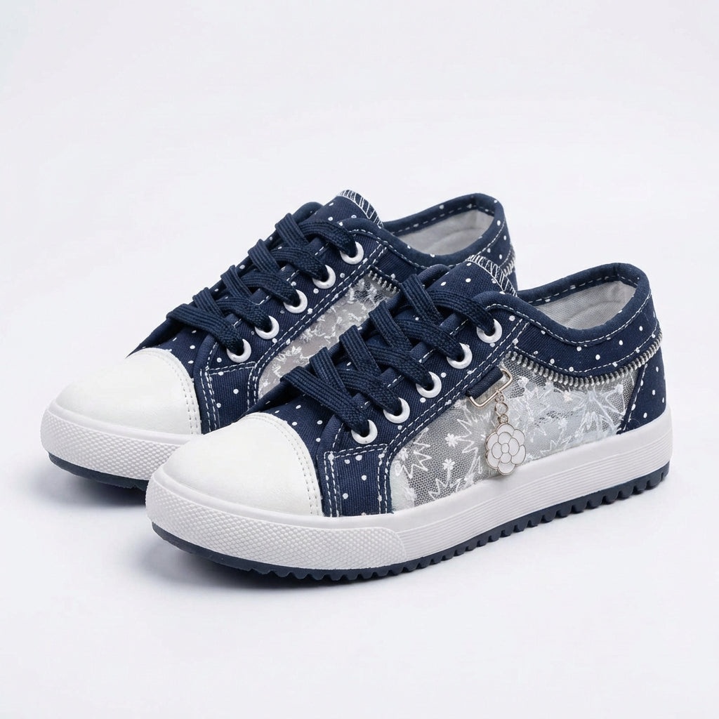 Abril | Scarpe da ginnastica con rete e ricamo donna