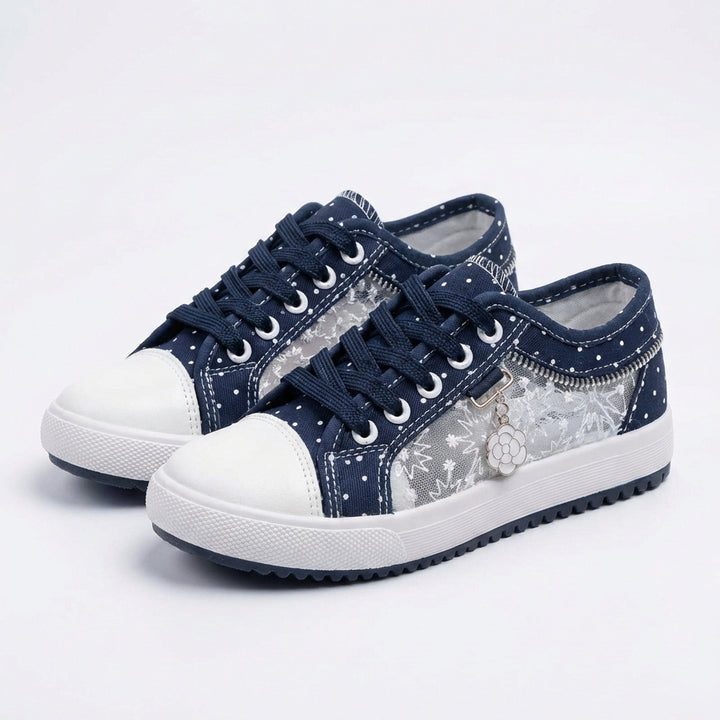 Abril | Scarpe da ginnastica con rete e ricamo donna