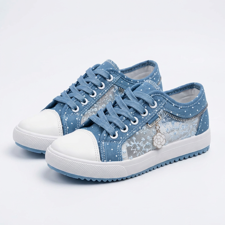 Abril | Scarpe da ginnastica con rete e ricamo donna