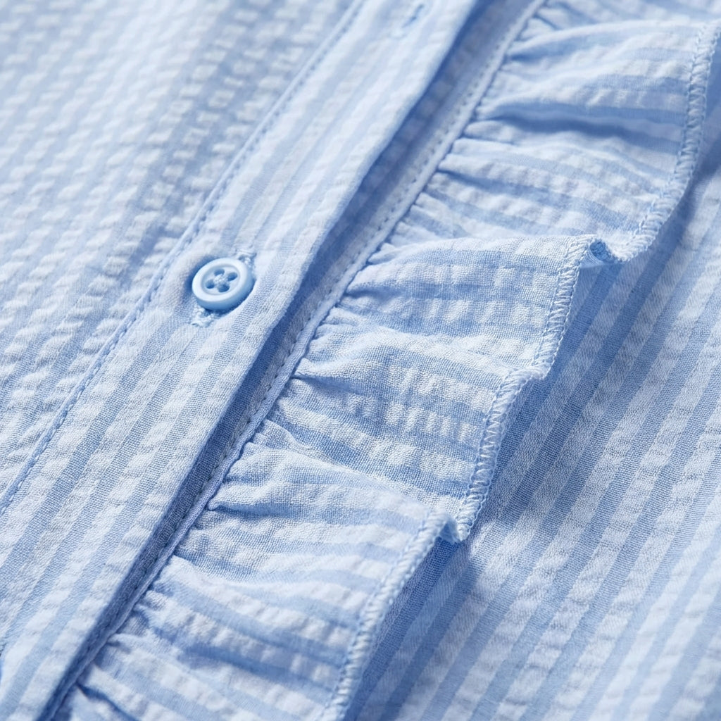 Adela | Blusa Texturizada Volante Frontal Mujer