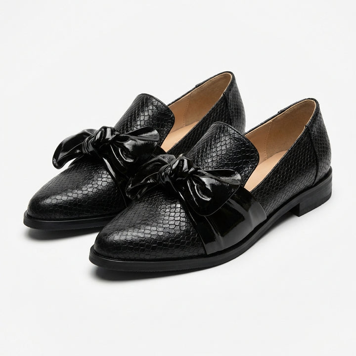 Ágata | Mocasini con Fiocco e Texture a Scaglie Donna