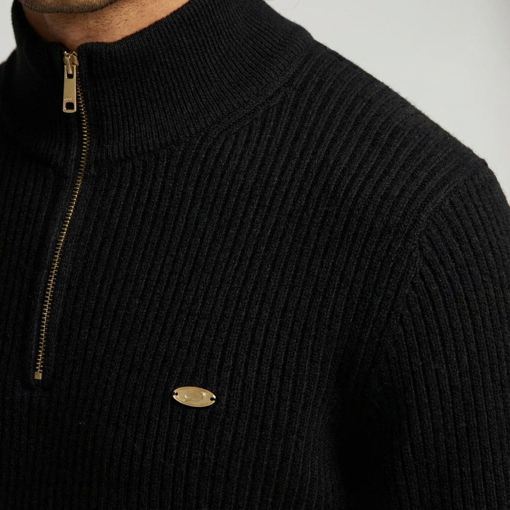 Aiden | Maglione a Coste con Cerniera per Uomo