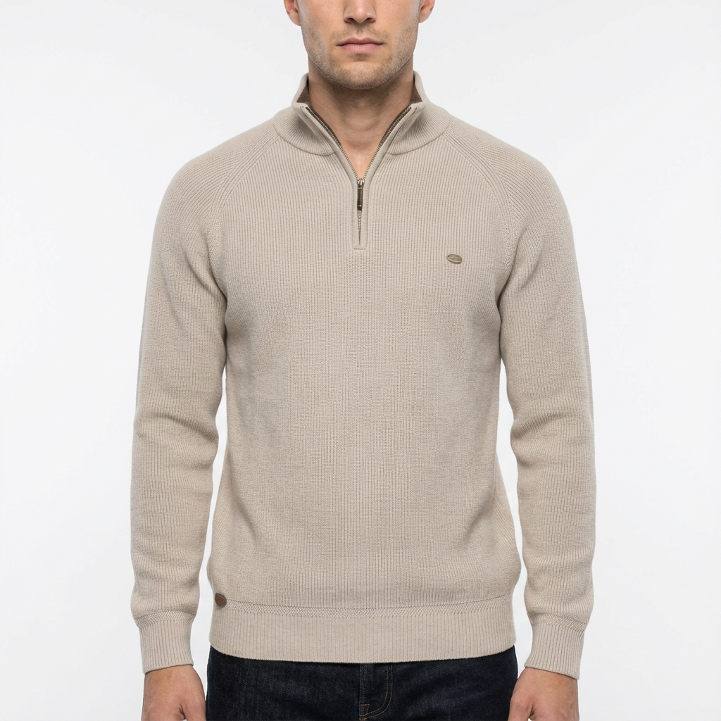 Aiden | Maglione a Coste con Cerniera per Uomo