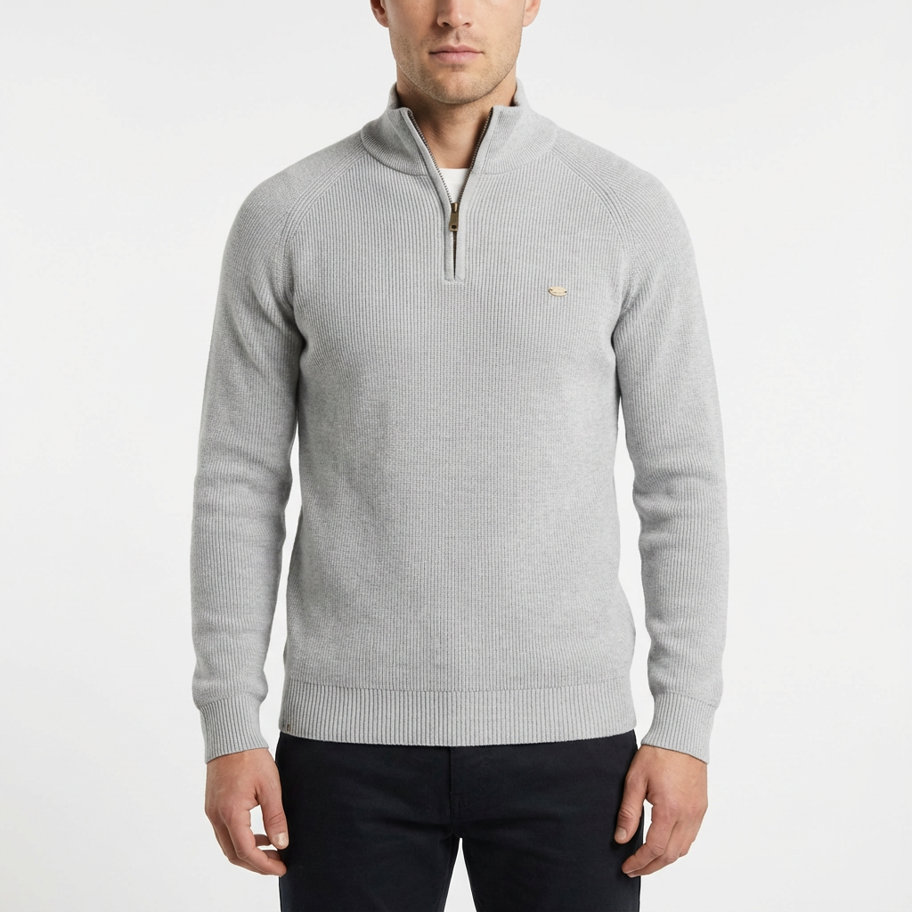 Aiden | Maglione a Coste con Cerniera per Uomo