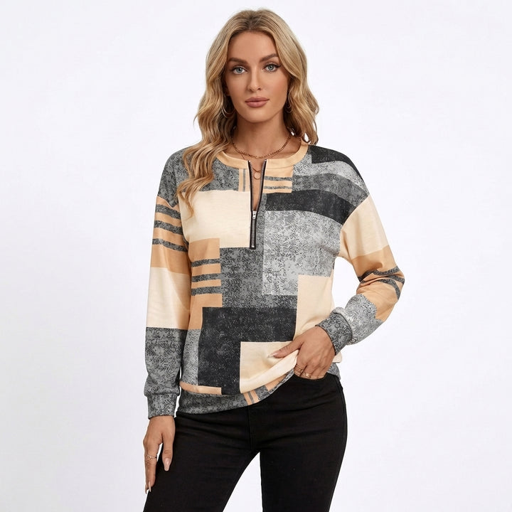 Aitana | Sudadera Patchwork Media Cremallera Mujer