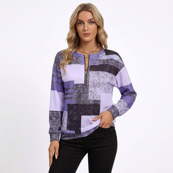 Aitana | Sudadera Patchwork Media Cremallera Mujer