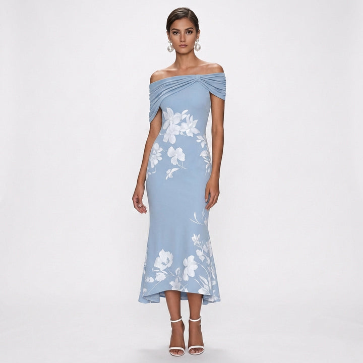 Aitana | Abito Midi Floreale con Spalle Scoperte Elegante Donna