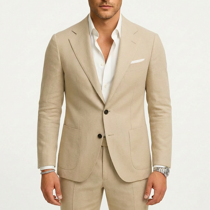 Alejandro | Traje Dos Piezas Hombre Con Solapa Clásica Y Botones Contraste | Smart Casual