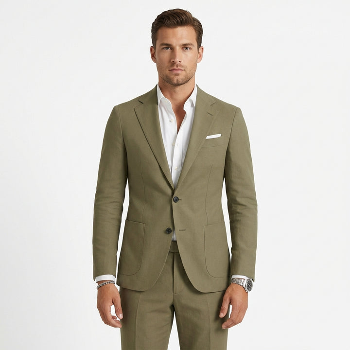 Alejandro | Traje Dos Piezas Hombre Con Solapa Clásica Y Botones Contraste | Smart Casual