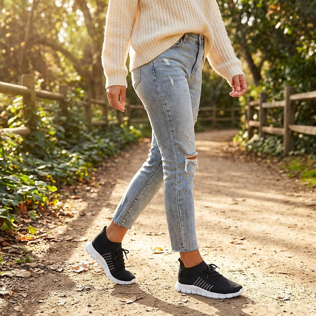 Alyssa | Scarpe da Ginnastica in Maglia con Lacci da Donna