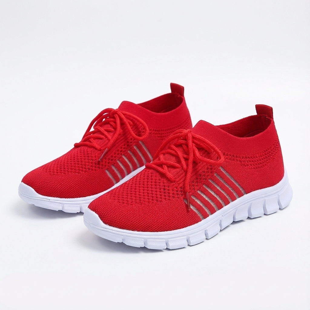 Alyssa | Scarpe da Ginnastica in Maglia con Lacci da Donna