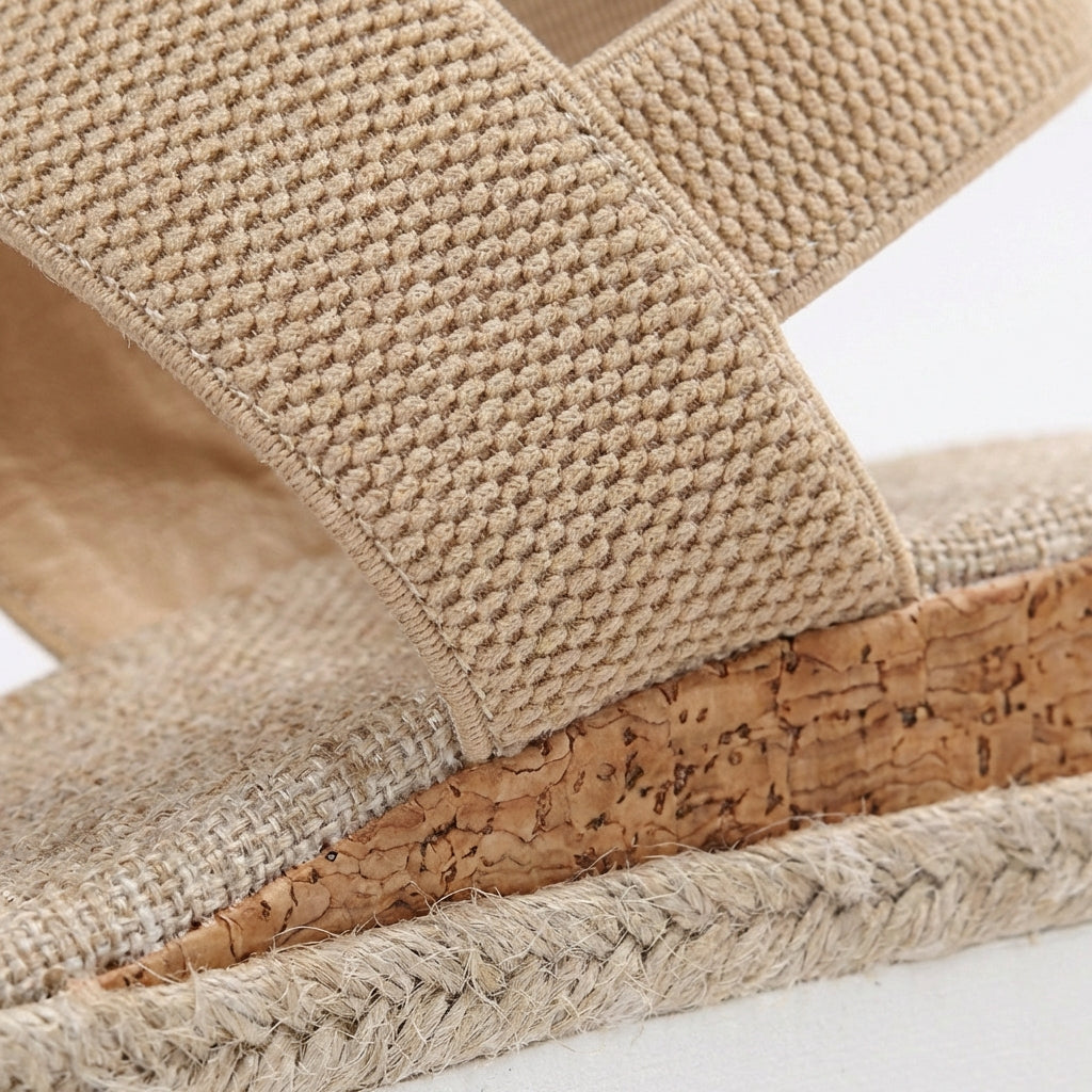 Amara | Sandali con Zeppa Elastici in Sparto da Donna