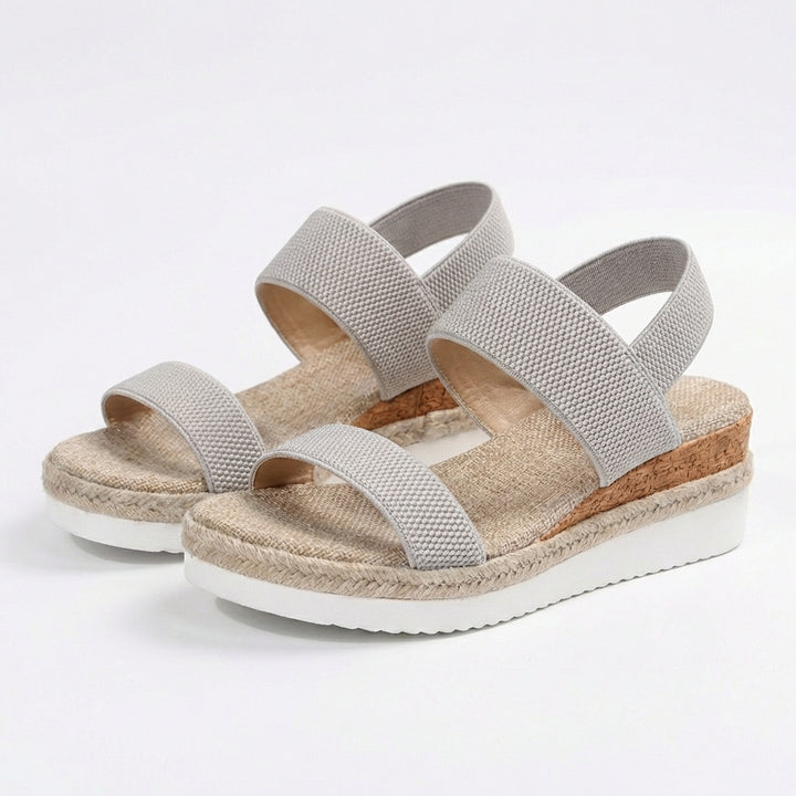 Amara | Sandali con Zeppa Elastici in Sparto da Donna