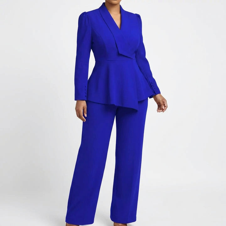 Amara | Completo Blazer Peplum e Pantaloni Donna Elegante