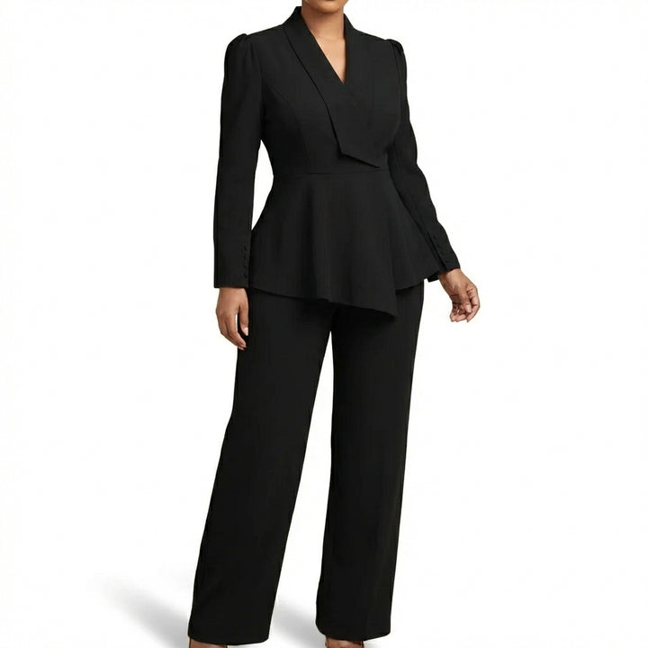 Amara | Completo Blazer Peplum e Pantaloni Donna Elegante