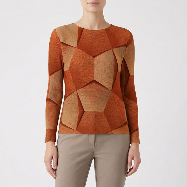 Ámbar | Jersey Estampado Geométrico 3D Mujer