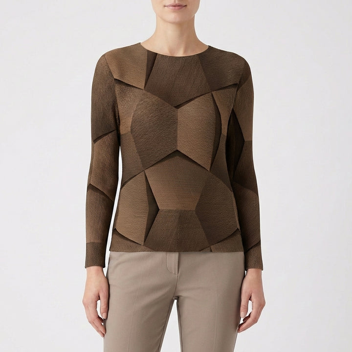 Ámbar | Jersey Estampado Geométrico 3D Mujer