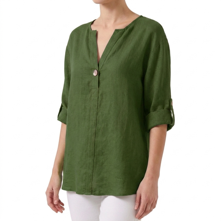 Amparo | Blusa Holgada Cuello Mao Mujer
