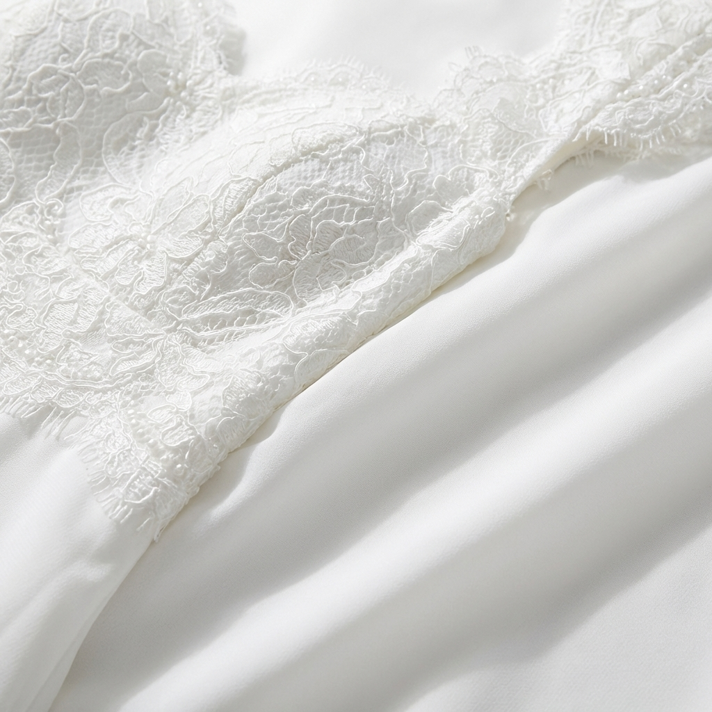 Ariadna | Vestito Maxi in Gasa Bianco con Corpetto in Pizzo e Manica a Palloncino Donna Nuziale