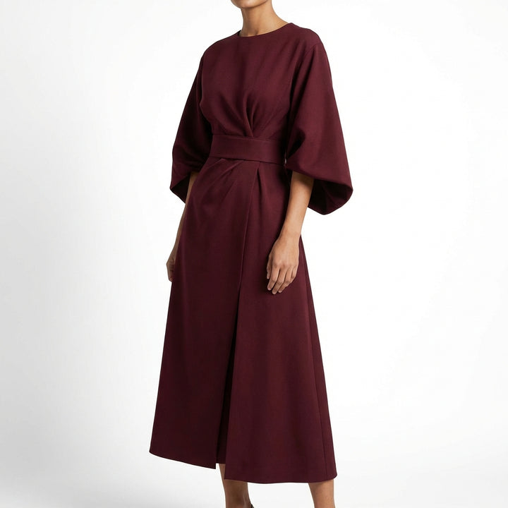 Ariadna | Vestito Midi Incrociato con Cintura Donna