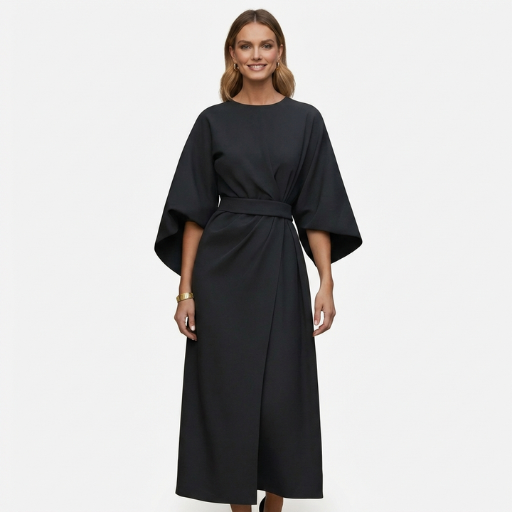 Ariadna | Vestito Midi Incrociato con Cintura Donna