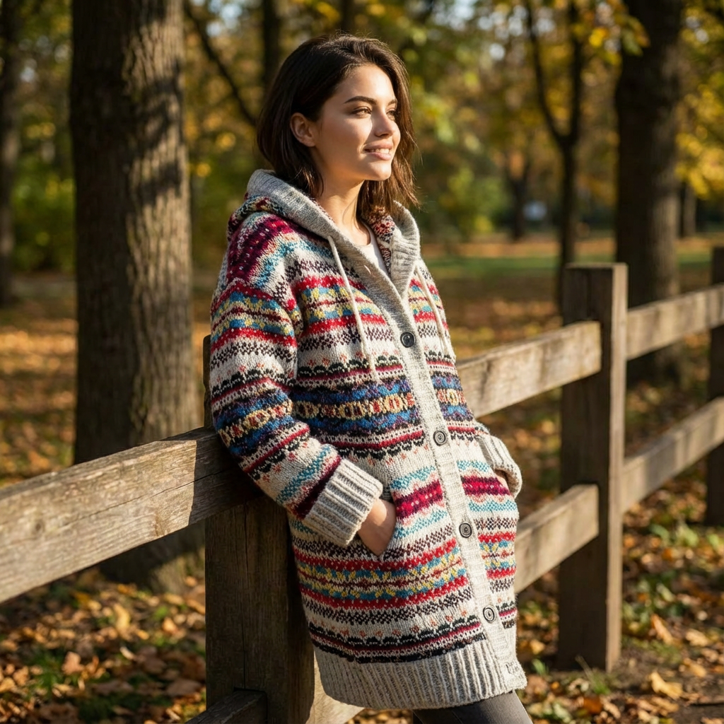 Autumn | Cárdigan con Capucha y Botones para Mujer