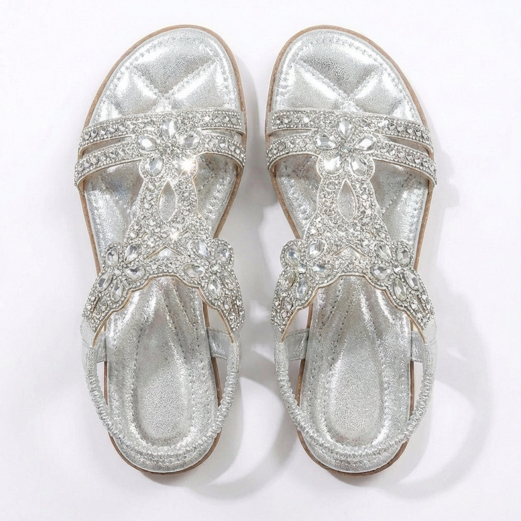 Azucena | Sandali Piani Donna con Pietruzze Elastiche