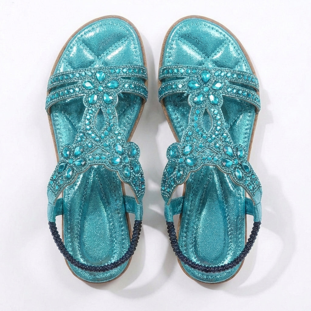 Azucena | Sandali Piani Donna con Pietruzze Elastiche