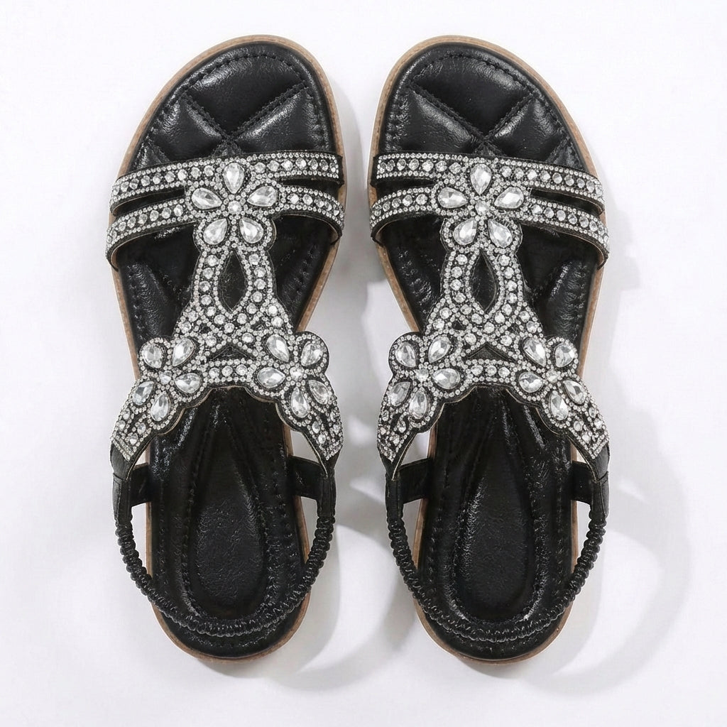 Azucena | Sandali Piani Donna con Pietruzze Elastiche