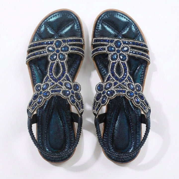 Azucena | Sandali Piani Donna con Pietruzze Elastiche