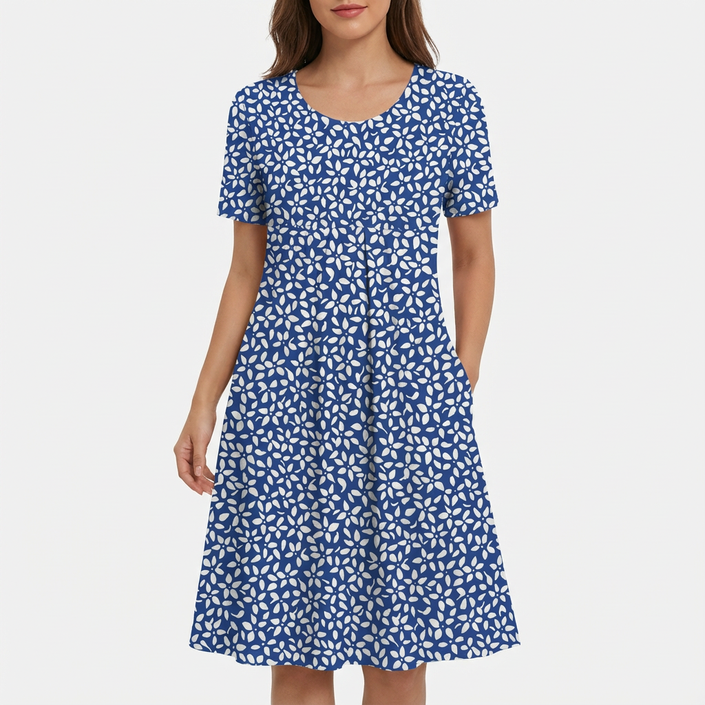 Barbara | Vestito midi svasato con stampa floreale da donna