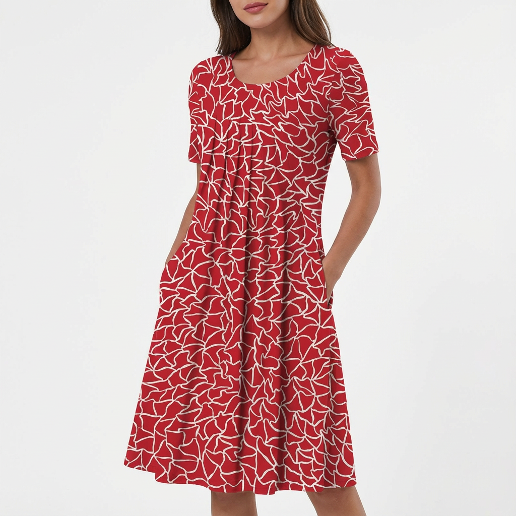 Barbara | Vestito midi svasato con stampa floreale da donna