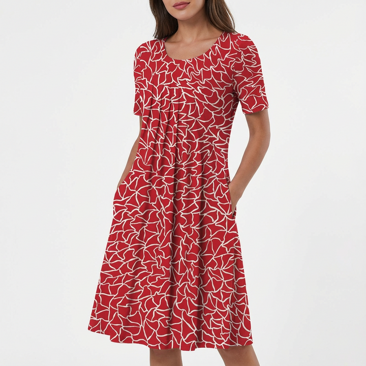 Barbara | Vestito midi svasato con stampa floreale da donna