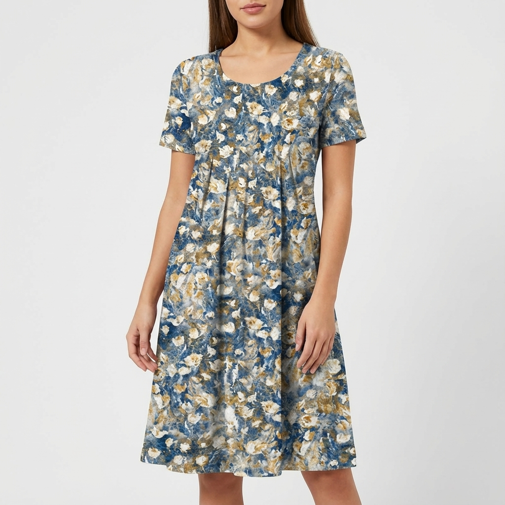 Barbara | Vestito midi svasato con stampa floreale da donna