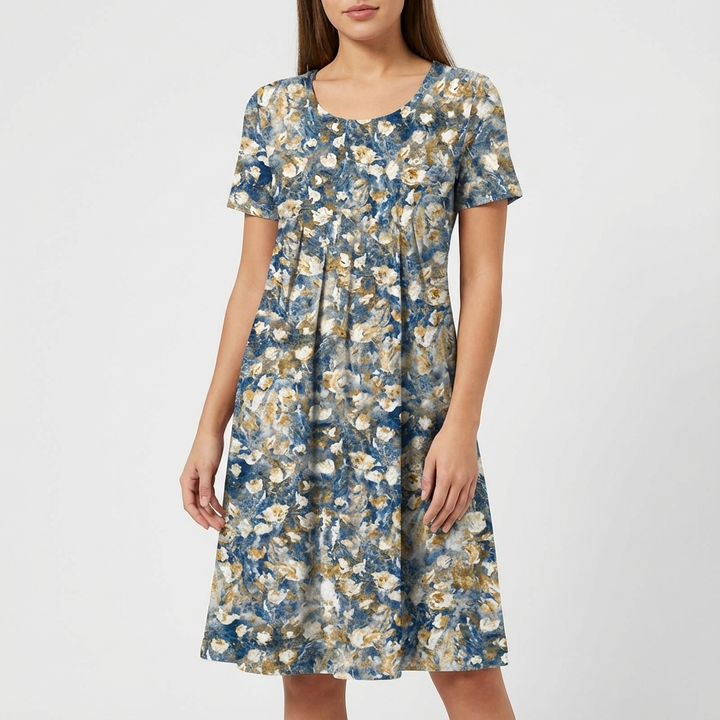 Barbara | Vestito midi svasato con stampa floreale da donna