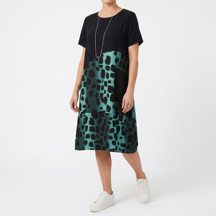 Berta | Vestito Midi Combinato Stampato Donna Casual