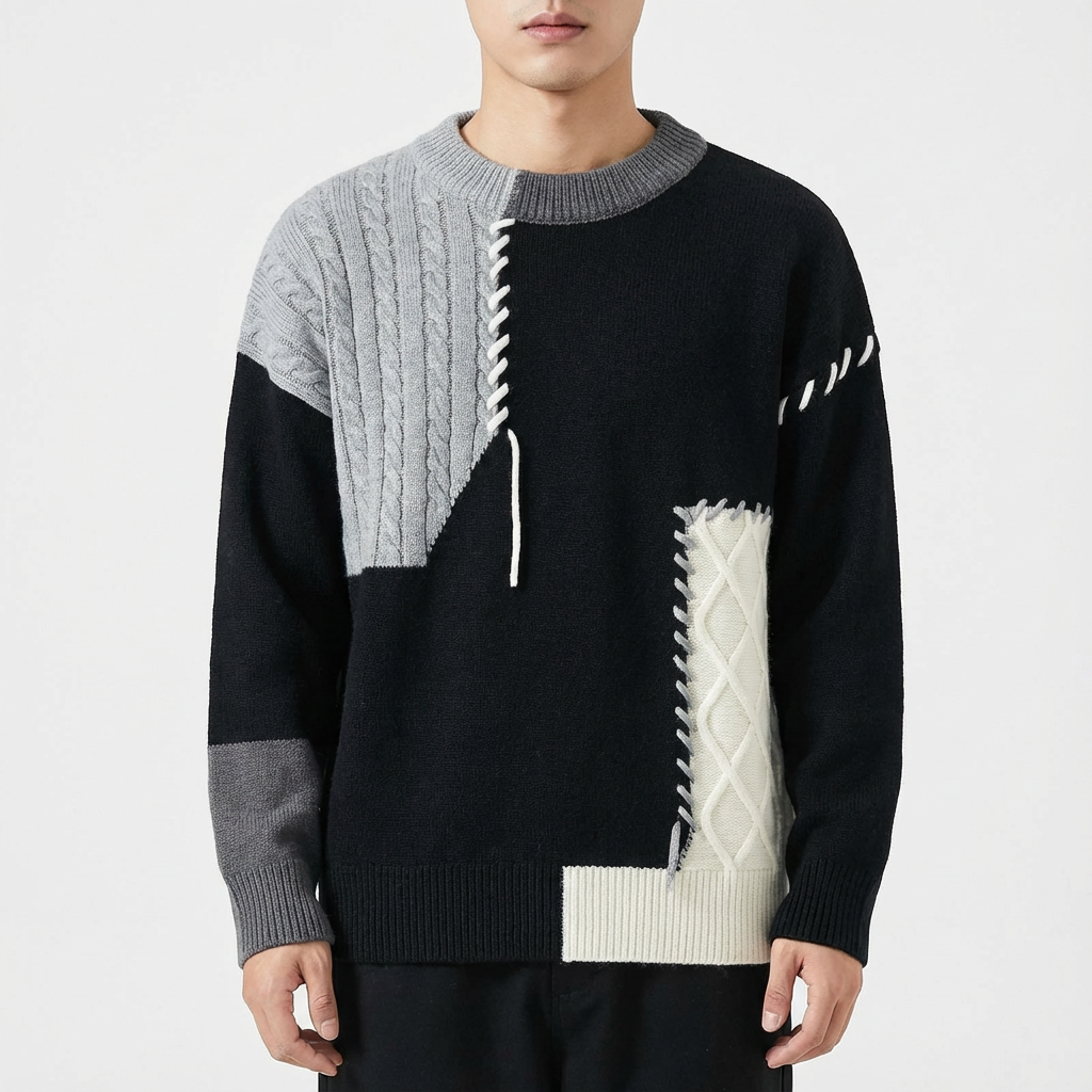 Blake | Maglione Girocollo con Blocchi di Colore da Uomo