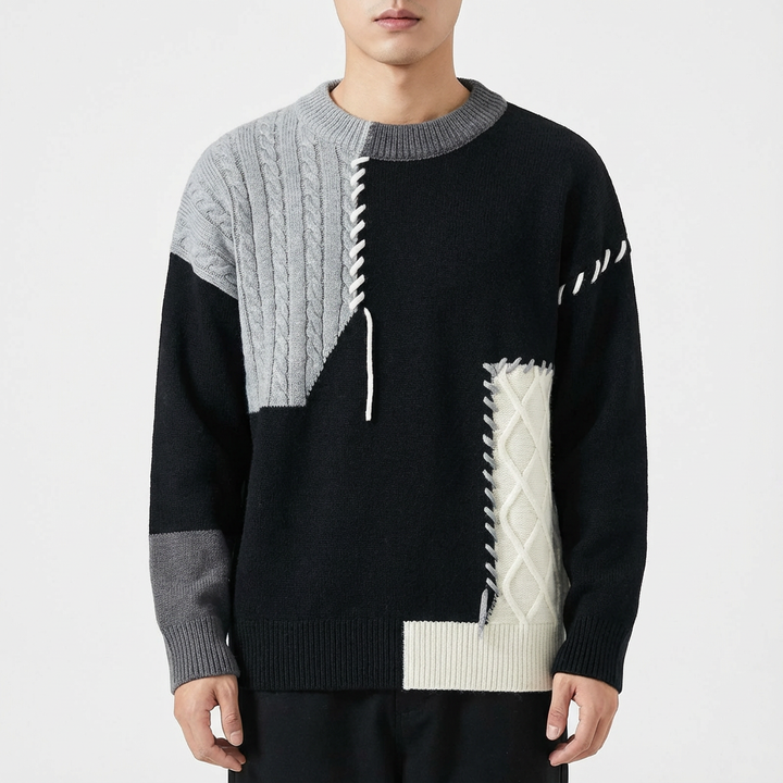 Blake | Maglione Girocollo con Blocchi di Colore da Uomo