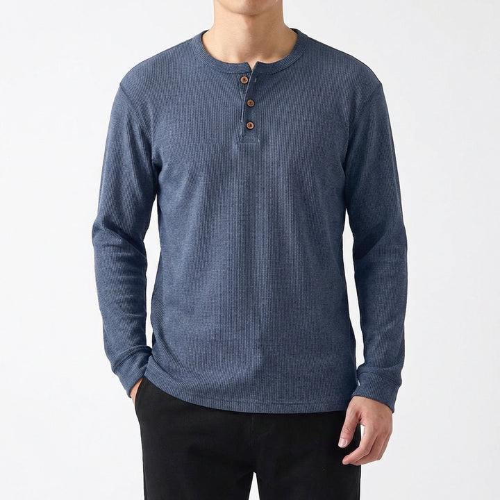 Braulio | Maglietta da uomo Henley a manica lunga casual