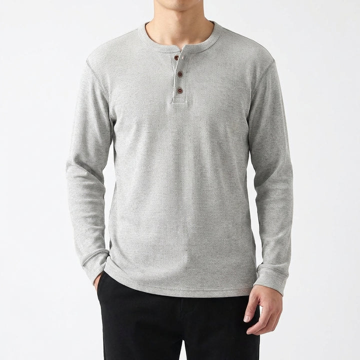 Braulio | Maglietta da uomo Henley a manica lunga casual