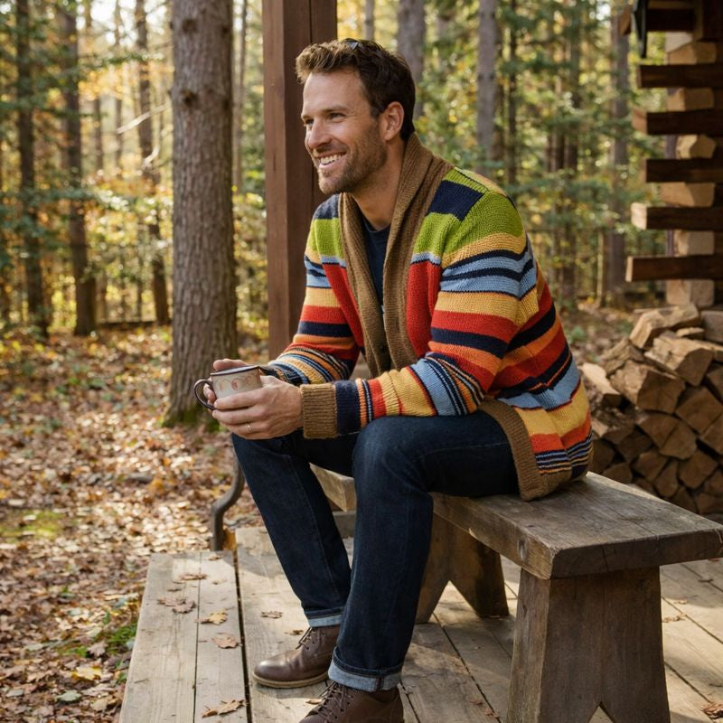 Bryce | Cardigan a Maglia a Righe da Uomo