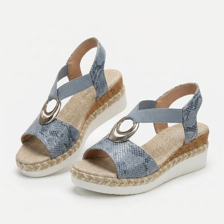 Candela | Sandali Donna con Zeppa in Esparto e Fascia a T