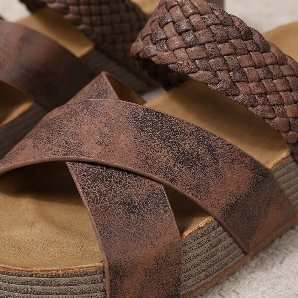 Candela | Sandali con Zeppa e Fasce Incrociate Donna