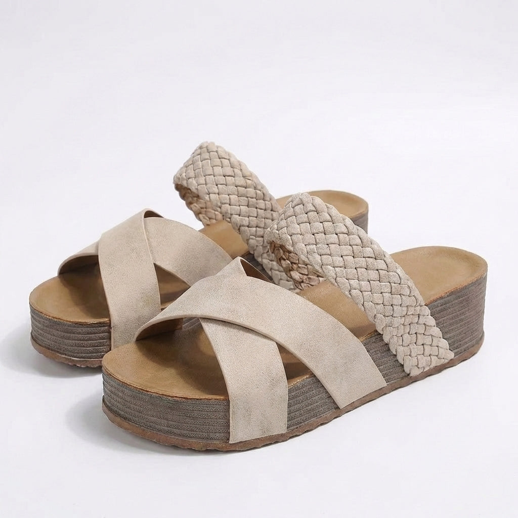 Candela | Sandali con Zeppa e Fasce Incrociate Donna