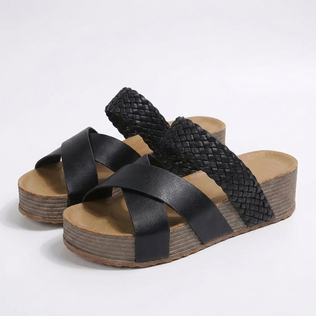 Candela | Sandali con Zeppa e Fasce Incrociate Donna