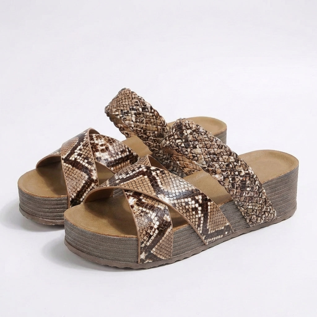 Candela | Sandali con Zeppa e Fasce Incrociate Donna