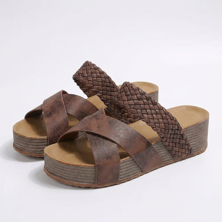 Candela | Sandali con Zeppa e Fasce Incrociate Donna