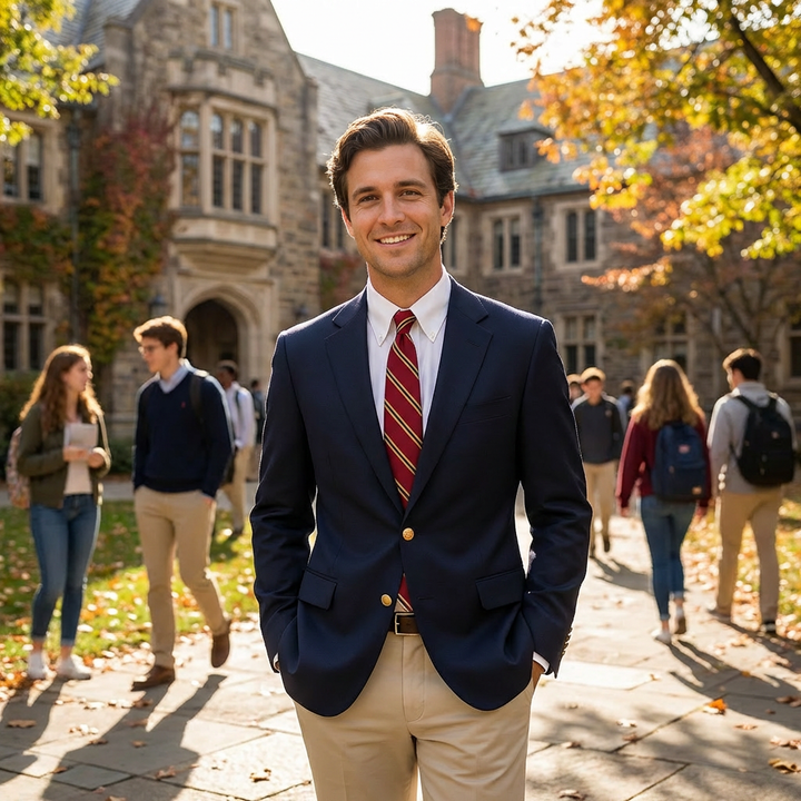 Carlos | Blazer Azul Oscuro Hombre Con Botones Dorados Y Solapa Clásica | Elegante