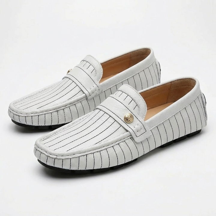 Carlos | Mocasines Hombre Con Costuras Contraste Y Botón Decorativo | Moderno