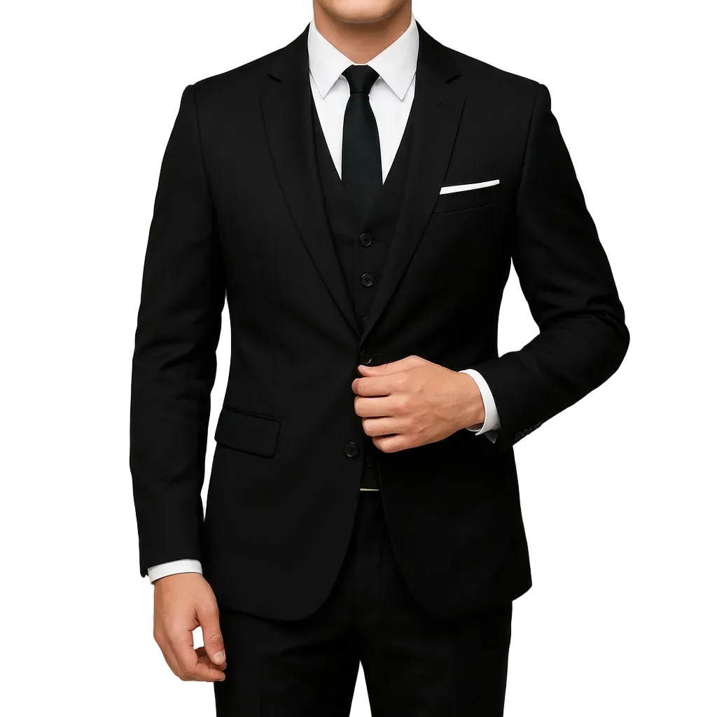 Carlos | Traje Tres Piezas Hombre Con Solapa De Muesca Y Chaleco | Elegante